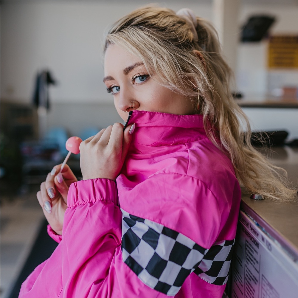 Forever 21, Pink Windbreaker, size S, worn once